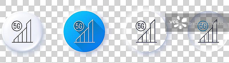 5G WiFi信号质量线条图标无线图片素材