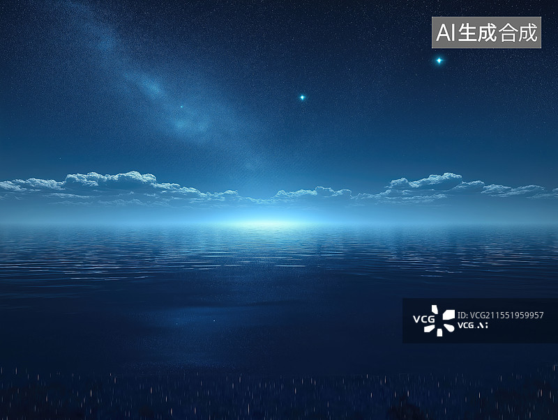 【AI数字艺术】海洋和星空图片素材