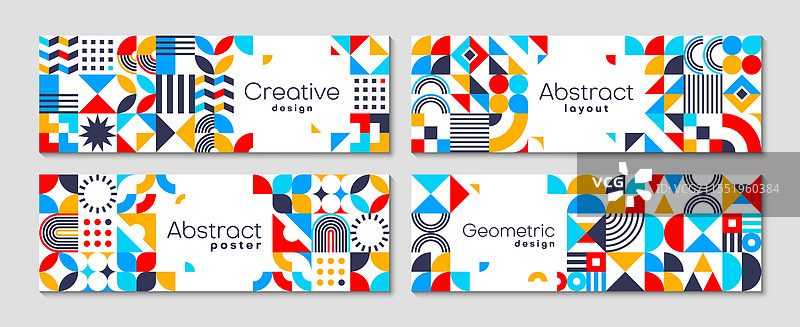 带有抽象几何图案的商业横幅图片素材