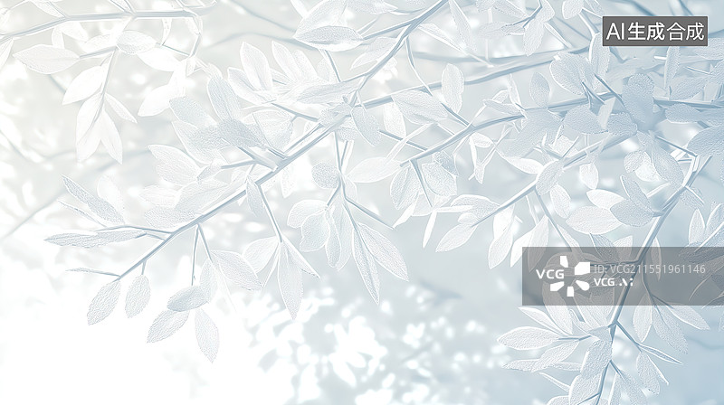 【AI数字艺术】冰霜树叶纹理背景图片素材