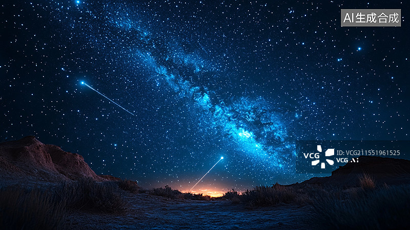 【AI数字艺术】夜空星辰划痕图片素材