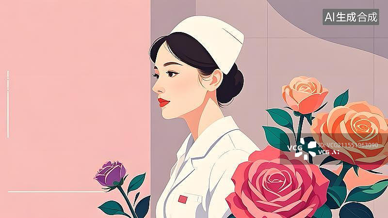 【AI数字艺术】2D卡通背景居右图片素材