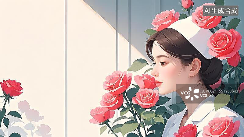 【AI数字艺术】2D卡通背景居右图片素材