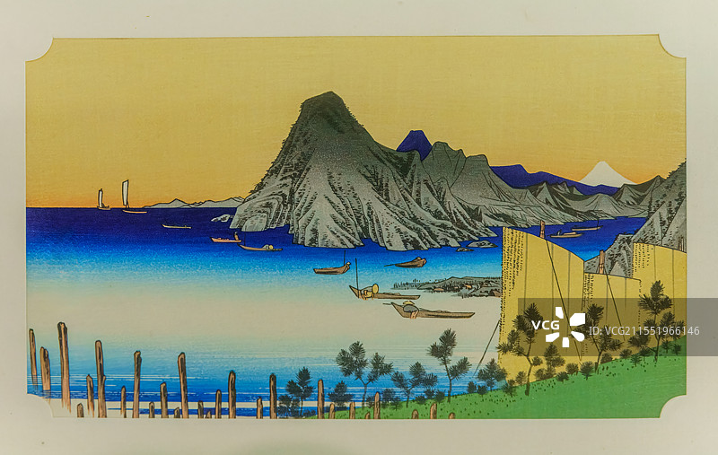 绘画美术，日本江户时代，东海道五十三次图片素材