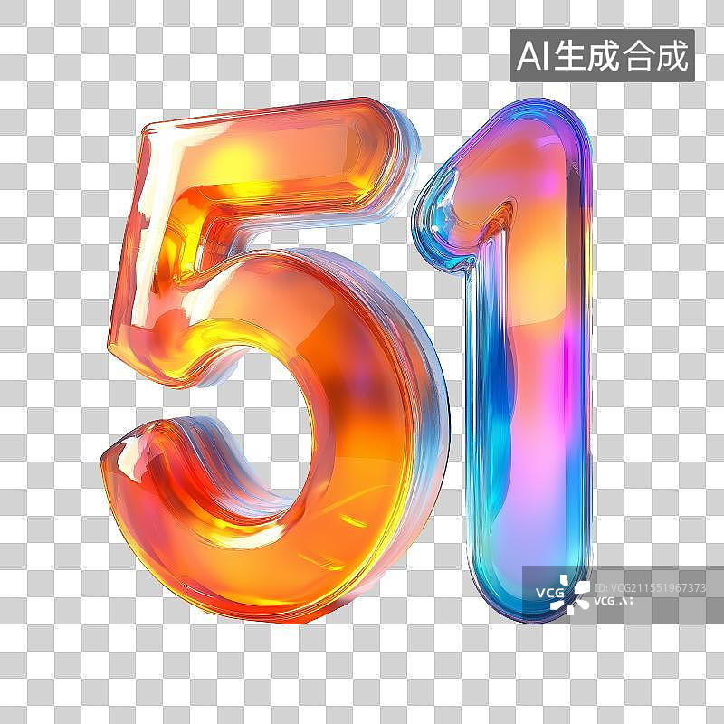 【AI数字艺术】免扣元素数字“5.1”的3d图标图片素材
