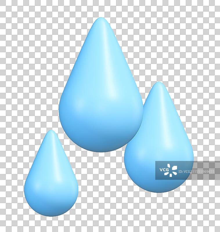 水滴水自然资源3D卡通插画元素图片素材