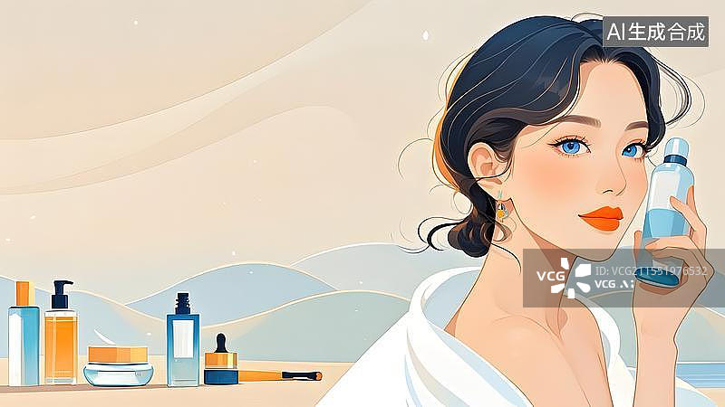 【AI数字艺术】2D卡通背景居右图片素材