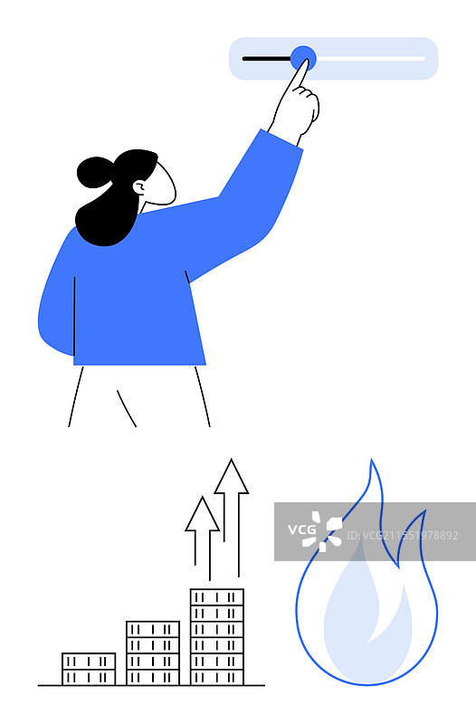 一个人用力调整控制杆图片素材