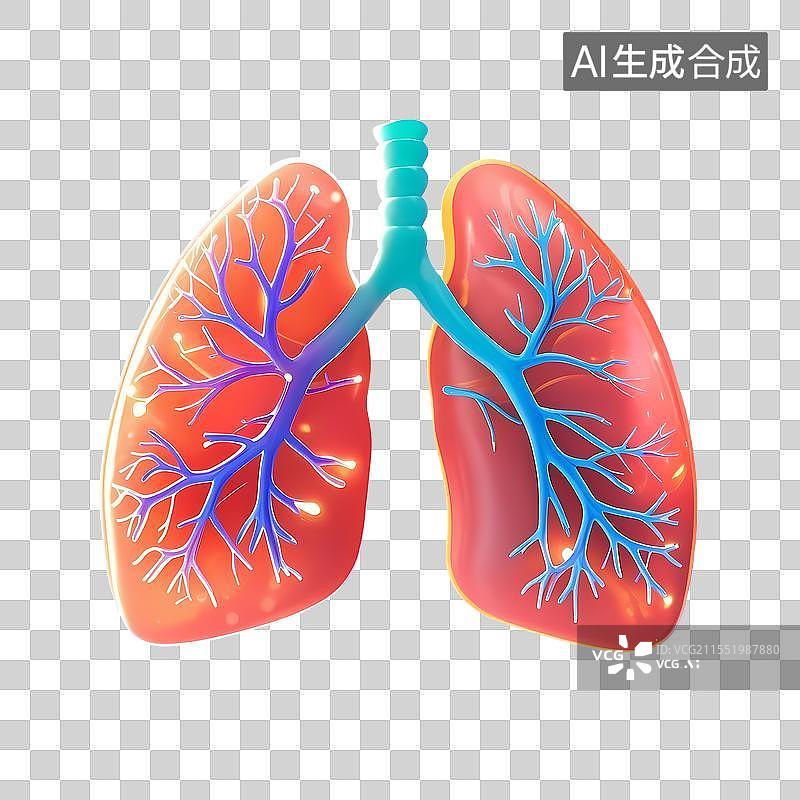 【AI数字艺术】人体肺部解剖结构图图片素材