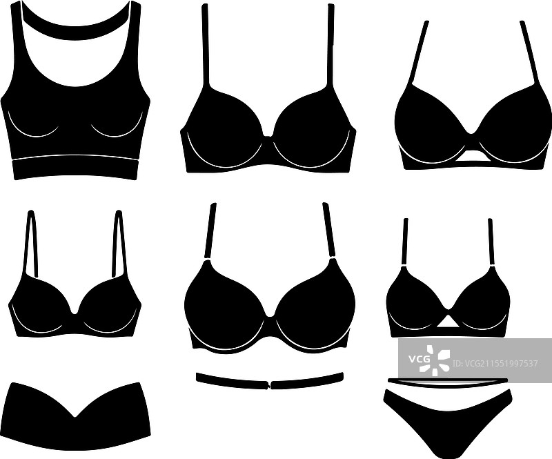 一组文胸轮廓图片素材