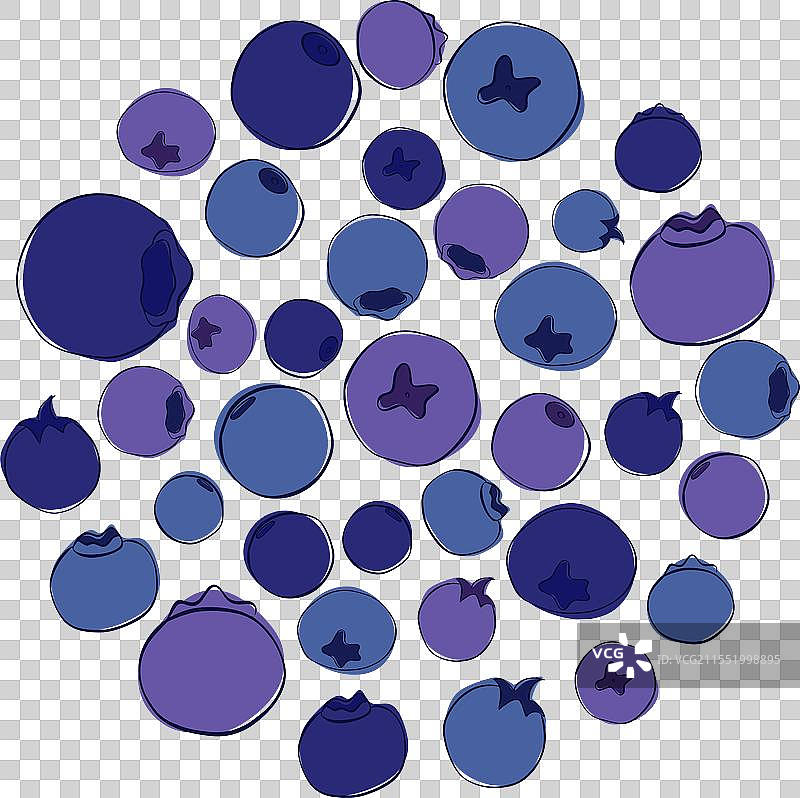 手绘蓝莓和黑莓水彩画图片素材