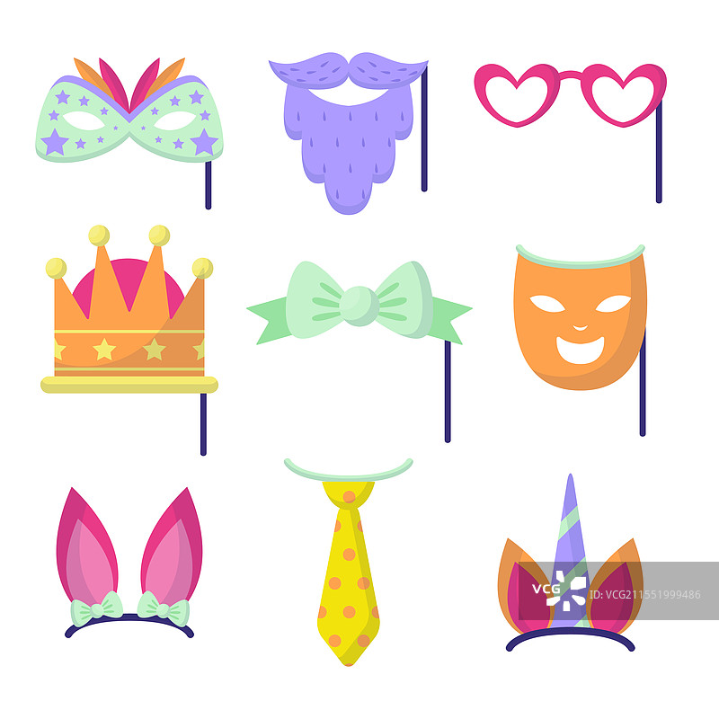 平面嘉年华派对照片亭合集图片素材