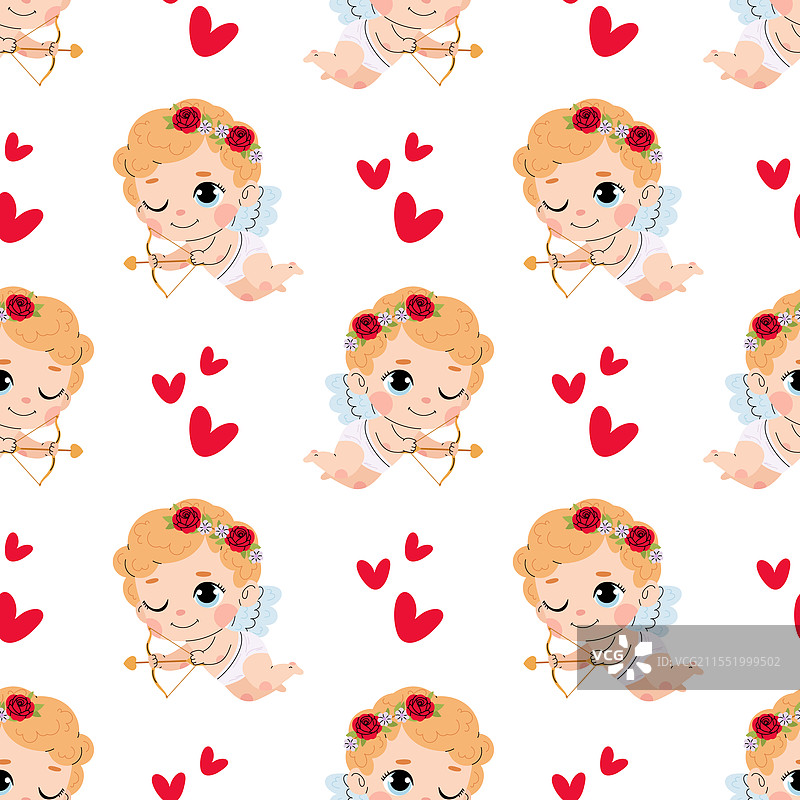 带着弓箭的丘比特迷人的丘比特图案图片素材