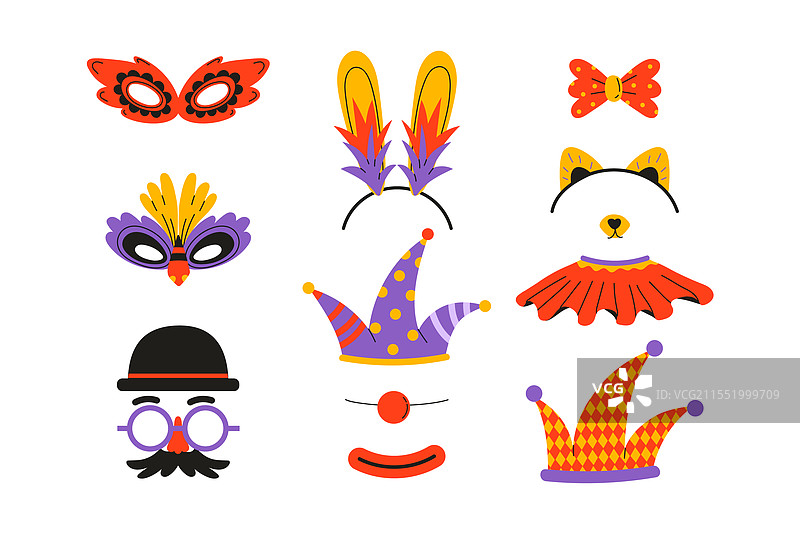 平面嘉年华派对照片亭合集图片素材