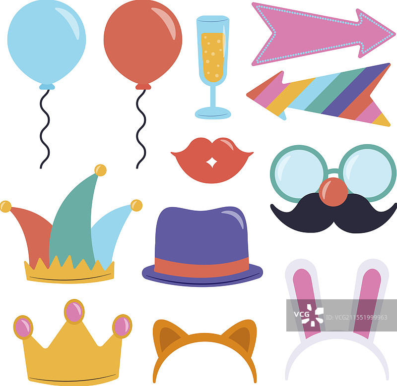 平面嘉年华派对照片亭合集图片素材