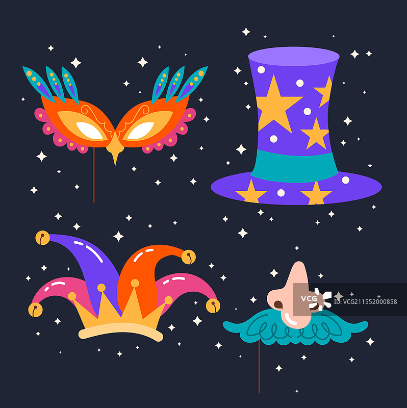 平面嘉年华派对照片亭合集图片素材