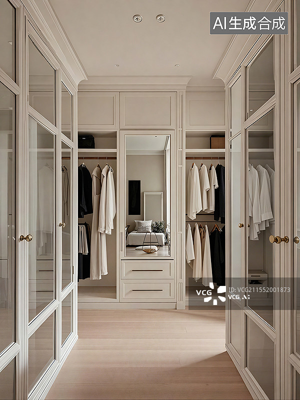 【AI数字艺术】豪宅衣帽间背景图片素材