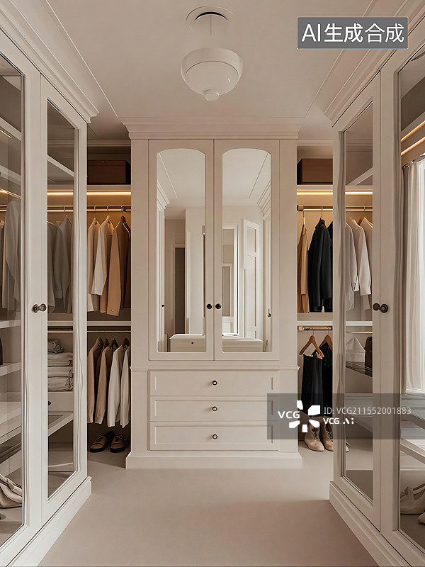 【AI数字艺术】豪宅衣帽间背景图片素材