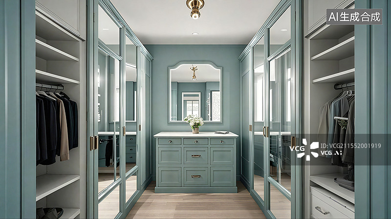 【AI数字艺术】豪宅衣帽间背景图片素材