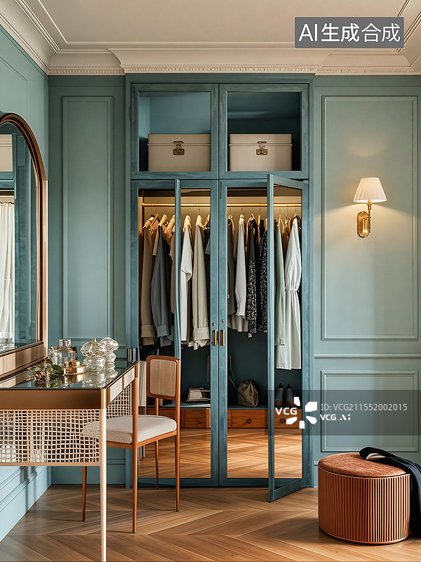 【AI数字艺术】豪宅衣帽间背景图片素材