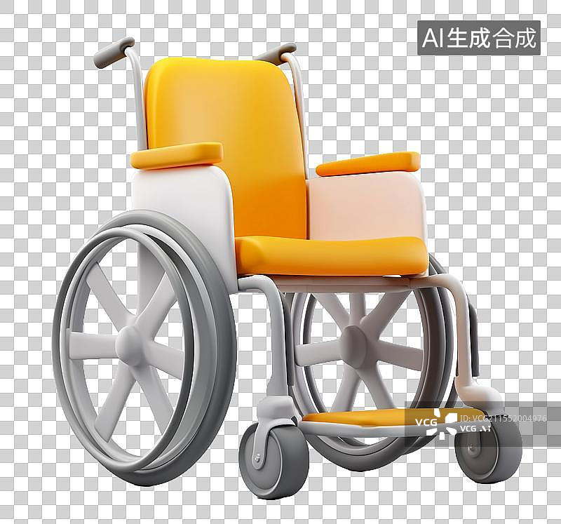 【AI数字艺术】3D粘土卡通轮椅图片素材