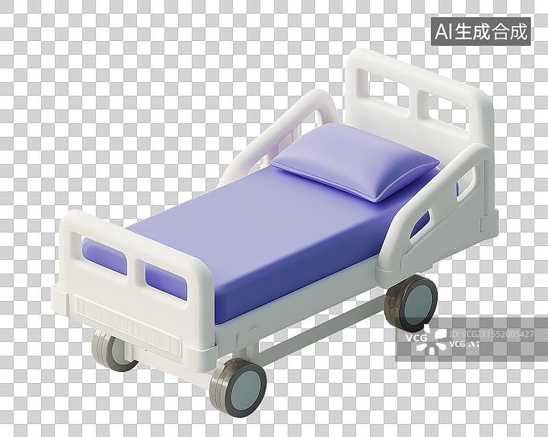 【AI数字艺术】3D粘土医院医疗住院部病床图片素材