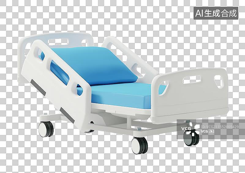 【AI数字艺术】3D粘土医院医疗住院部病床图片素材