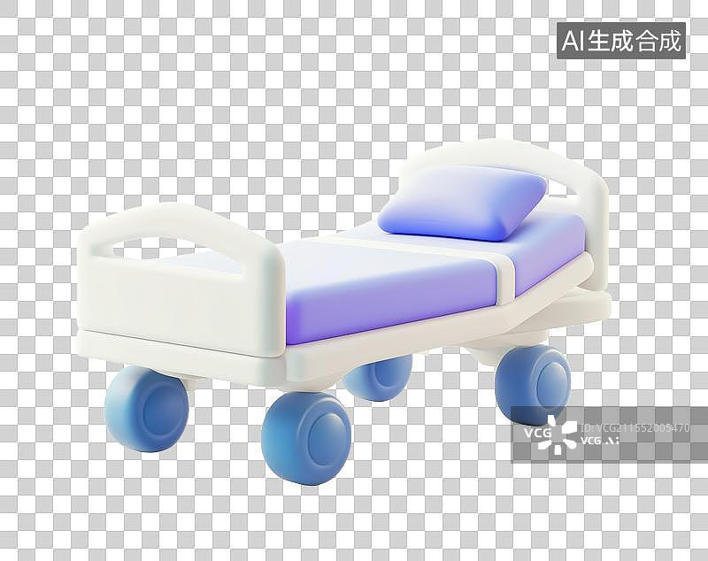 【AI数字艺术】3D粘土医院医疗住院部病床图片素材