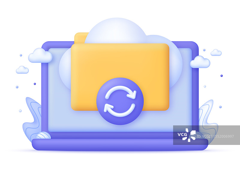 计算机上的3D云存储图片素材