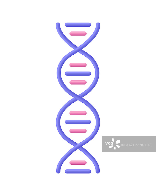 3D DNA图标，两条螺旋状的链条图片素材