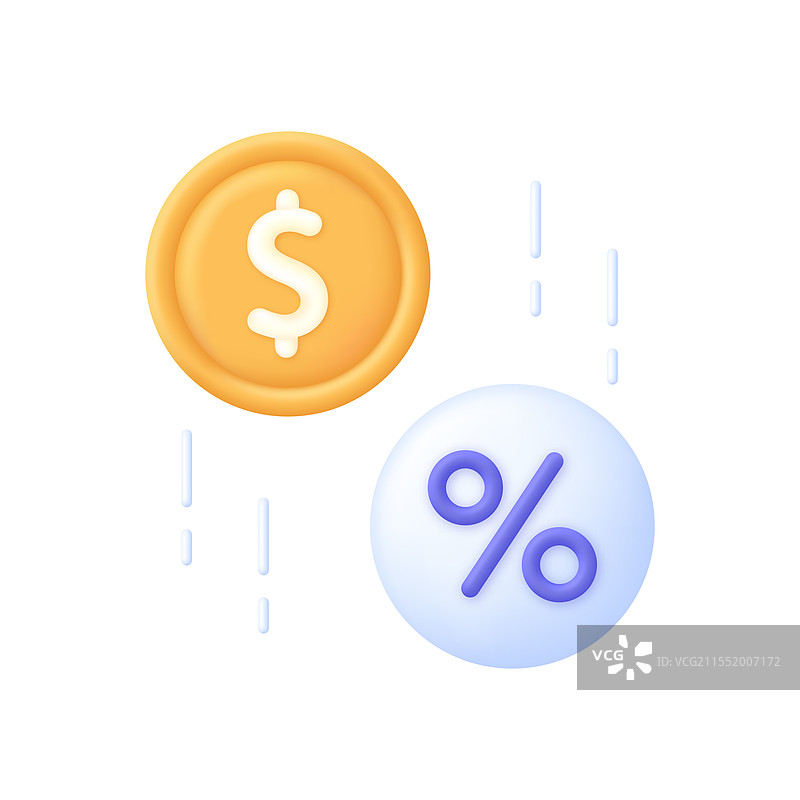 3D 百分比佣金图标图片素材