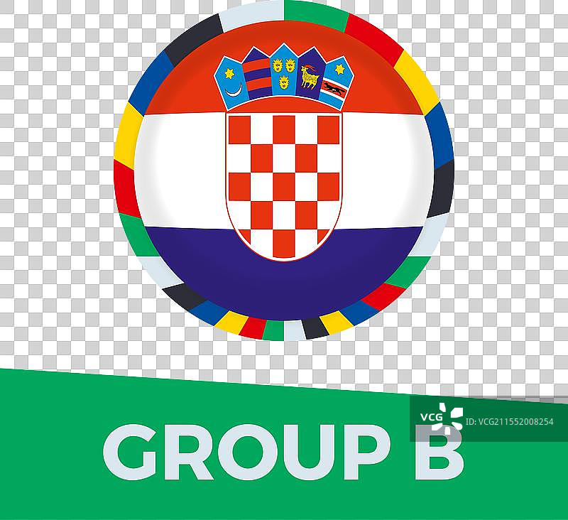 克罗地亚国旗为欧洲足球而设计图片素材