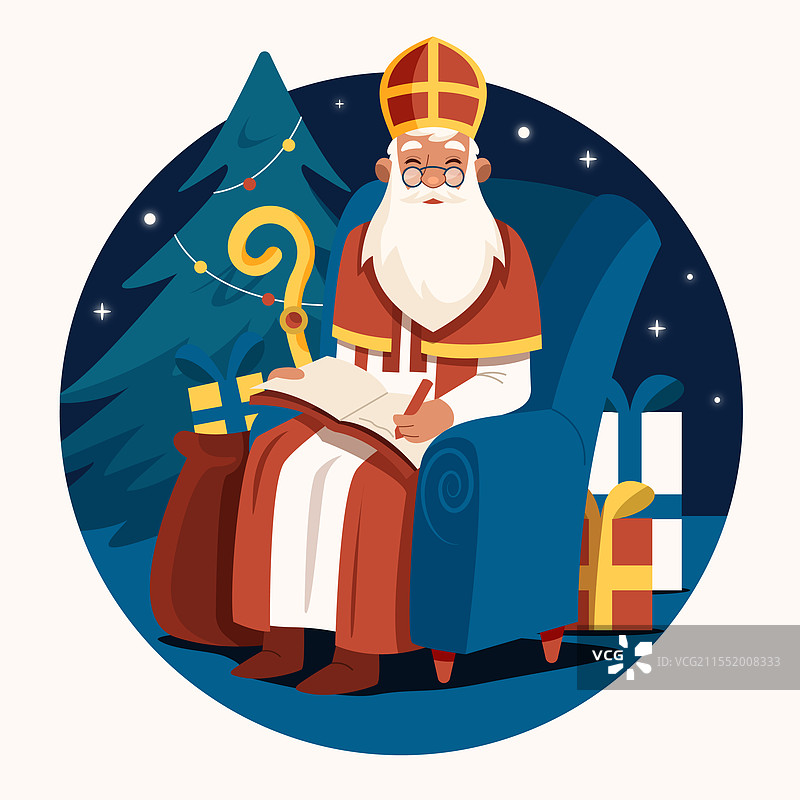 手绘的圣尼古拉斯图片素材