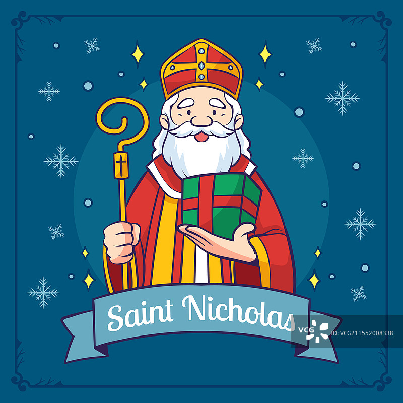 手绘的圣尼古拉斯图片素材