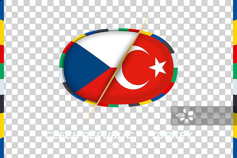 捷克共和国与土耳其足球比赛图标图片素材