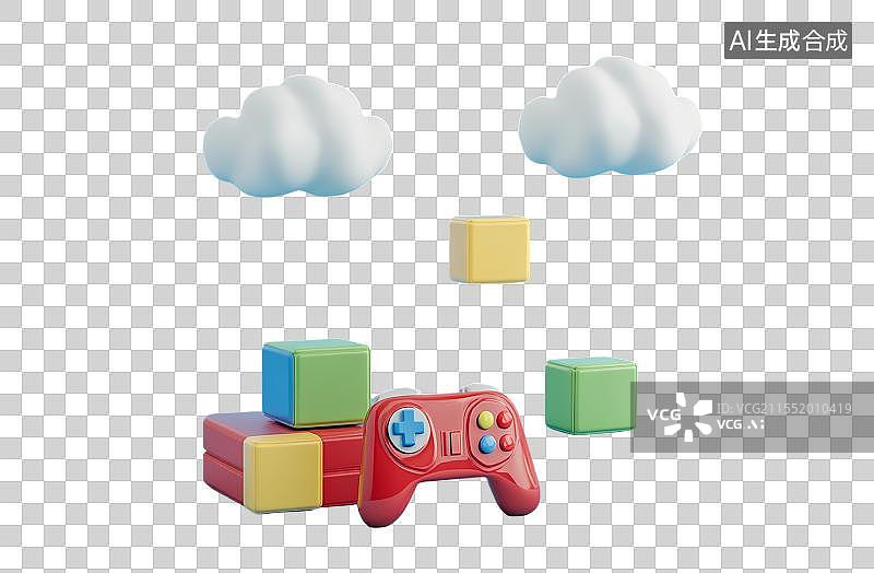 【AI数字艺术】游戏手柄，游戏机，操纵杆，游戏控制器免抠元素图片素材