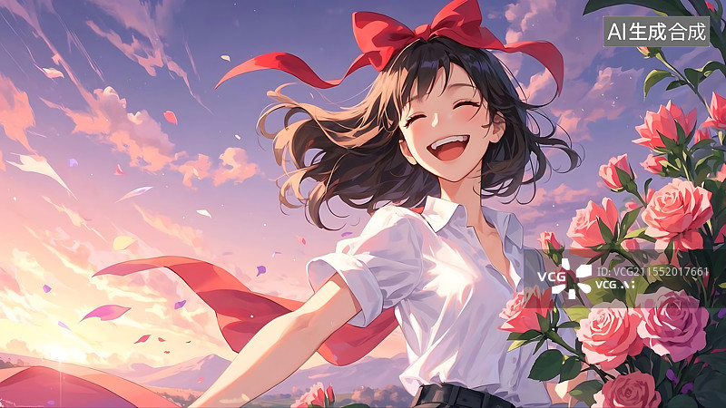 【AI数字艺术】三八妇女节女神节女生节一个精致时尚女性和鲜花背景图片素材