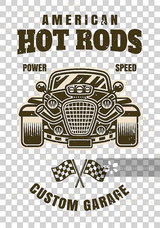 复古风格的热棒车海报图片素材