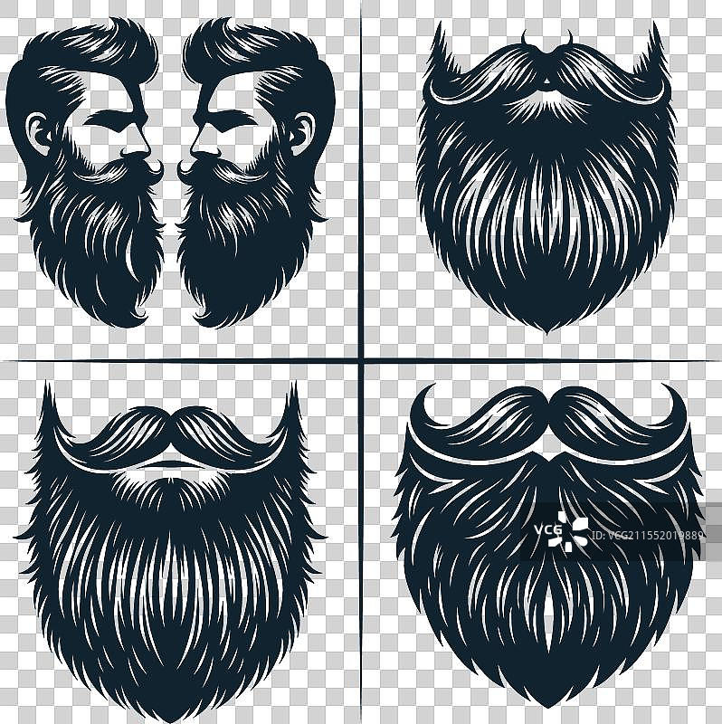 胡须SVG捆绑包，胡子SVG捆绑包，理发胡须文件图片素材