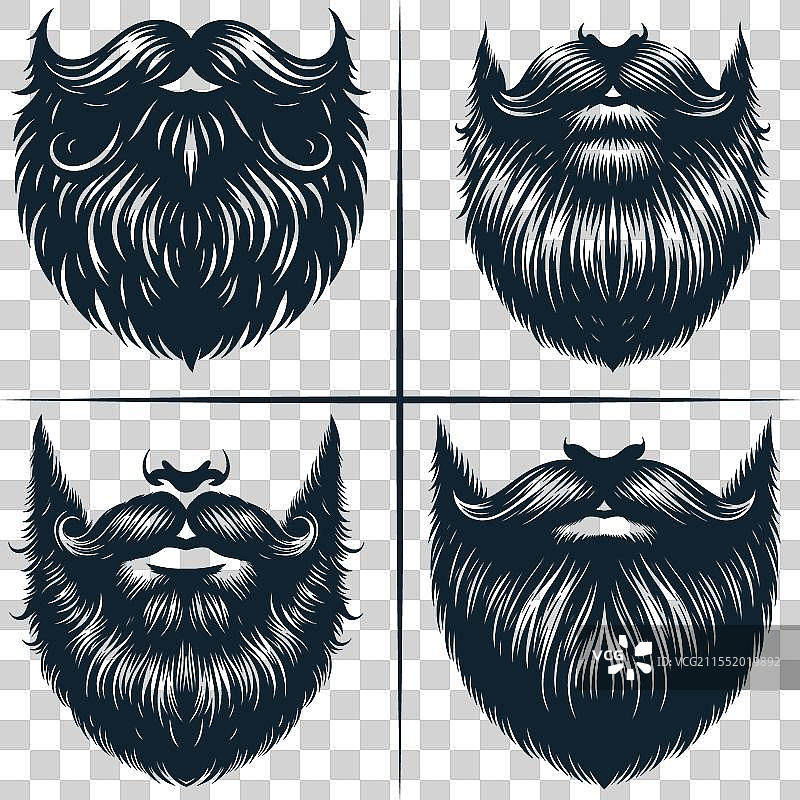 胡须SVG套件，胡子SVG套件，剃须文件图片素材