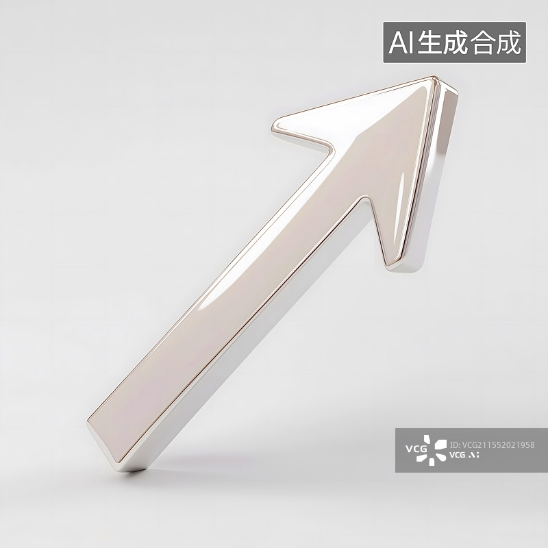 【AI数字艺术】向上的白色箭头3d元素图标图片素材