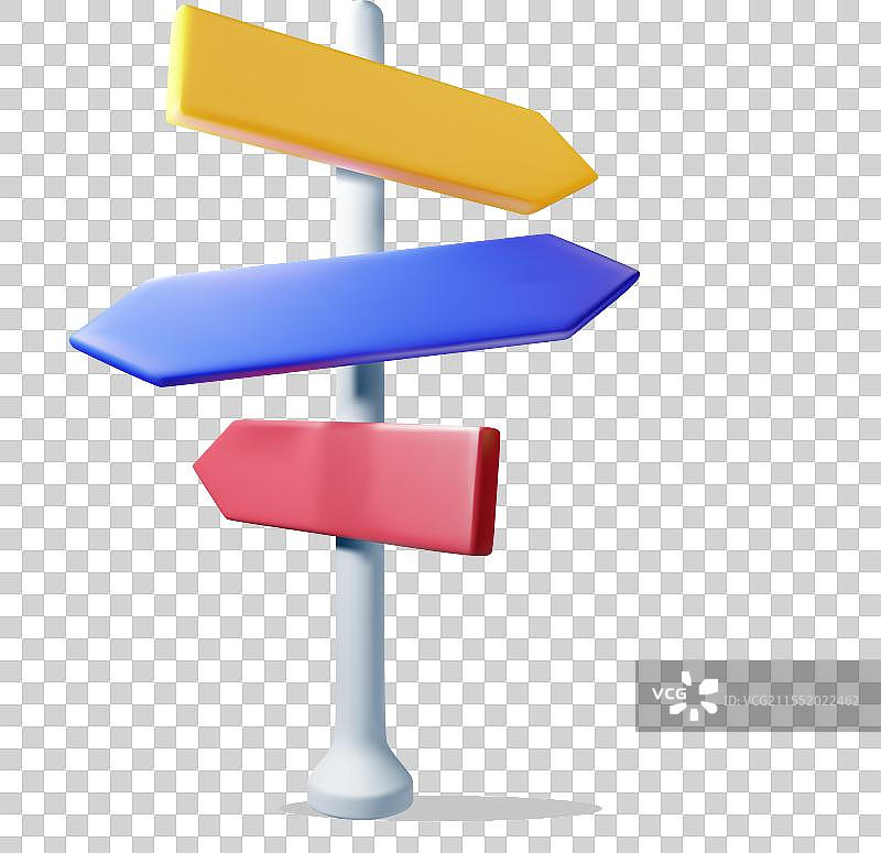3D空白指示牌，带有方向指示，孤立展示图片素材