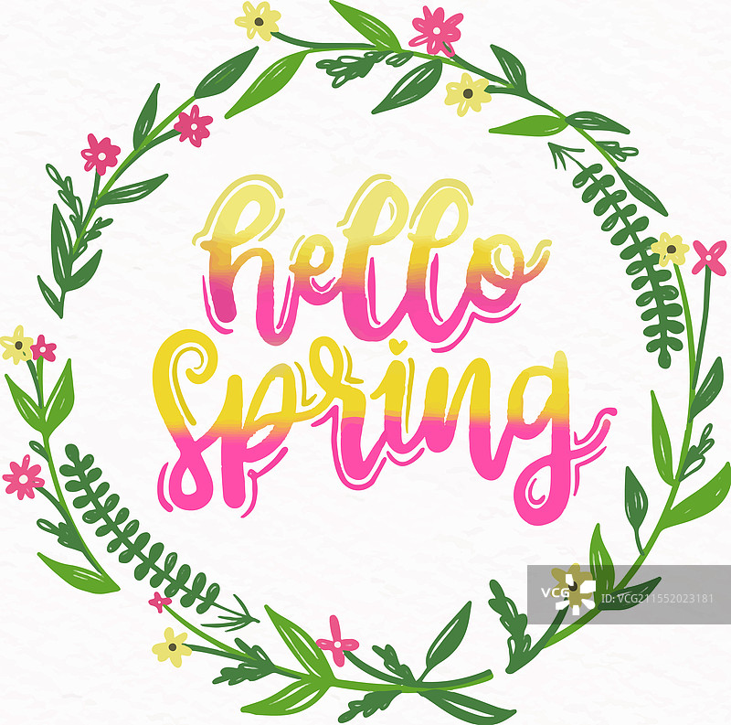 春天你好字母设计图片素材