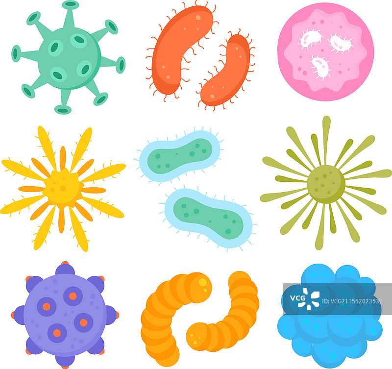 手绘病毒集合图片素材