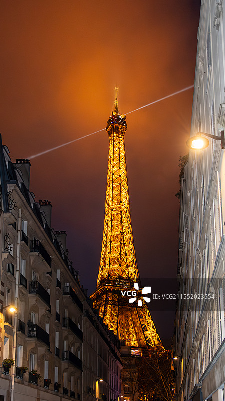 法国埃菲尔铁塔全景及夜景图片素材