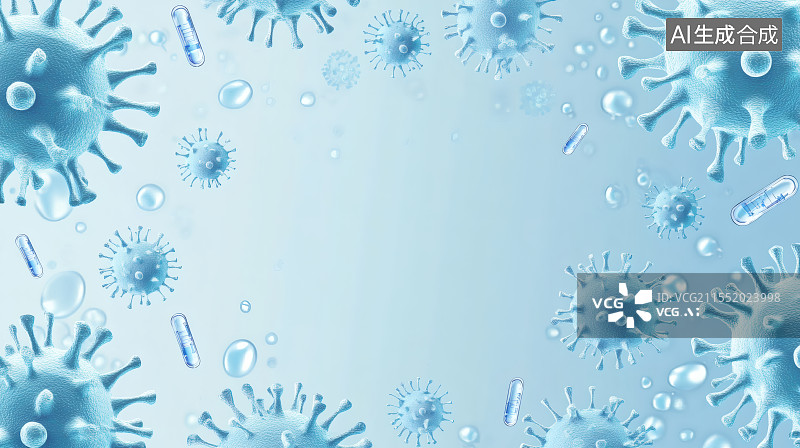 【AI数字艺术】病毒细菌背景图片素材