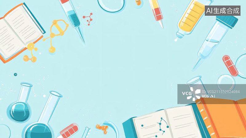 【AI数字艺术】卡通健康医疗背景常规图片素材