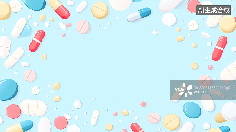 【AI数字艺术】卡通健康医疗背景常规图片素材