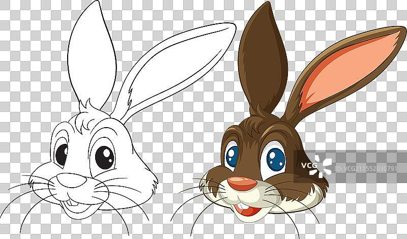 快乐的棕色卡通兔子图形图片素材