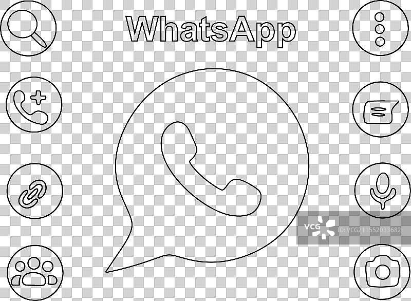 社交网络 WhatsApp 一行图片素材